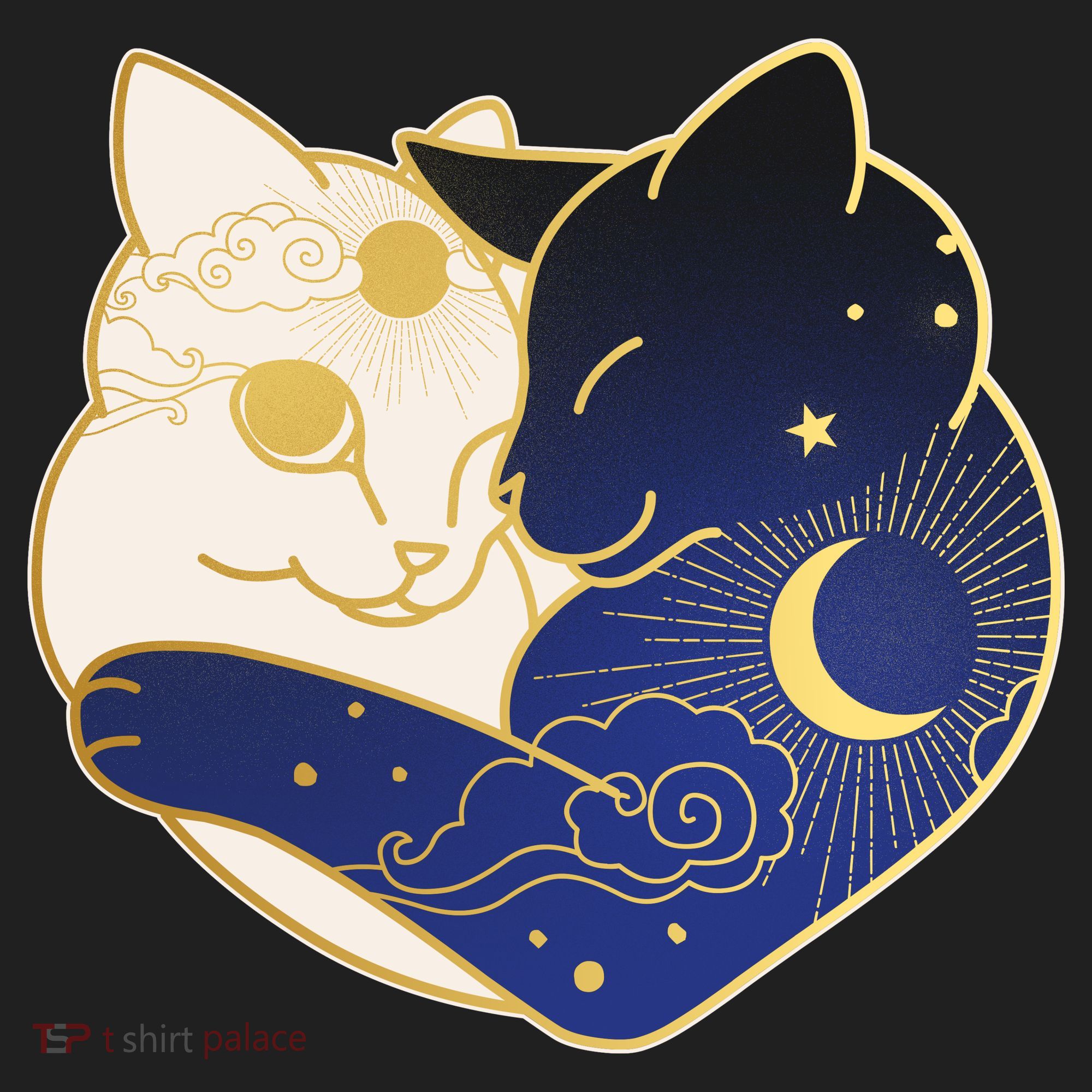 Sun and Moon Yin and Yang Cats Tumbler