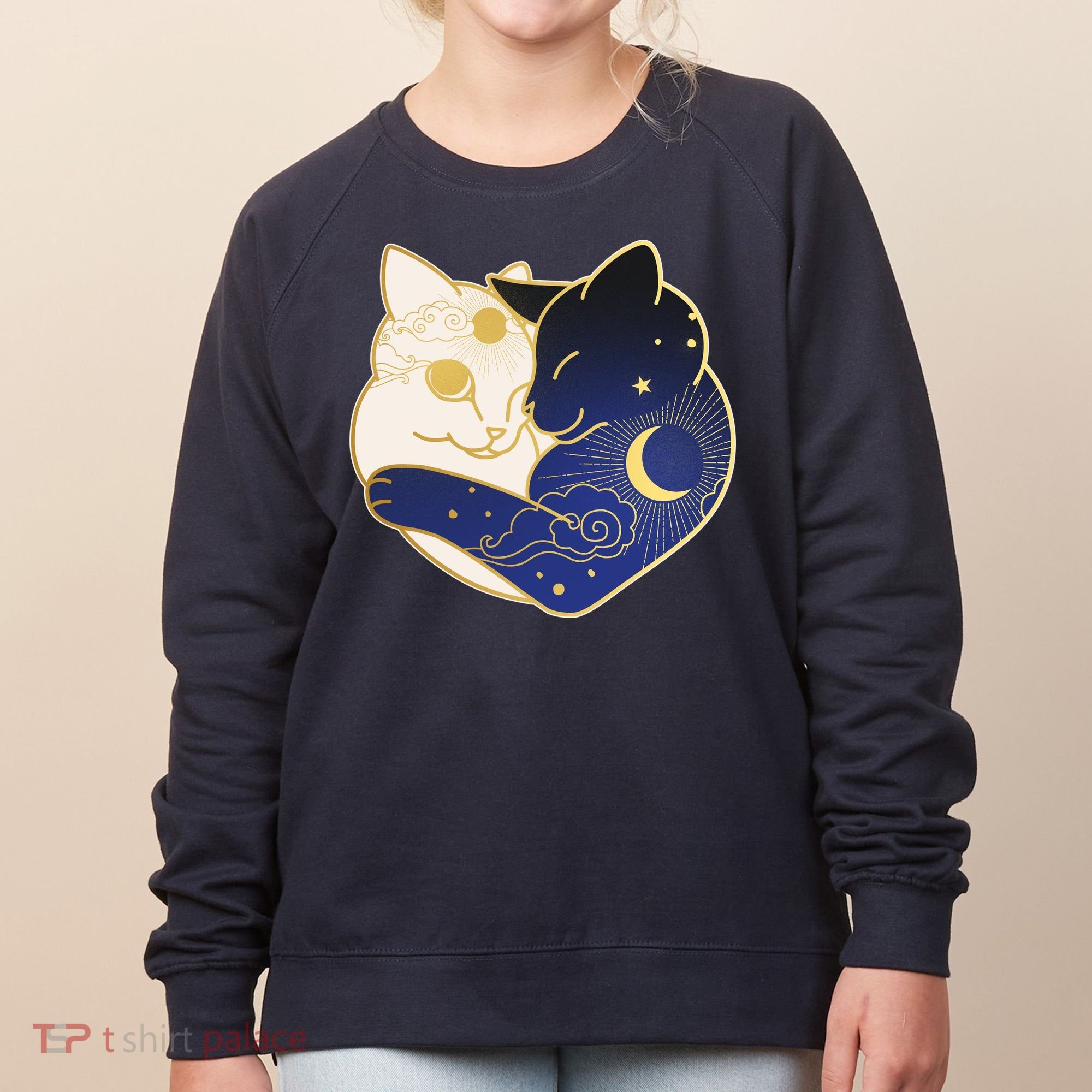 Sun and Moon Yin and Yang Cats Women's Sweatshirt