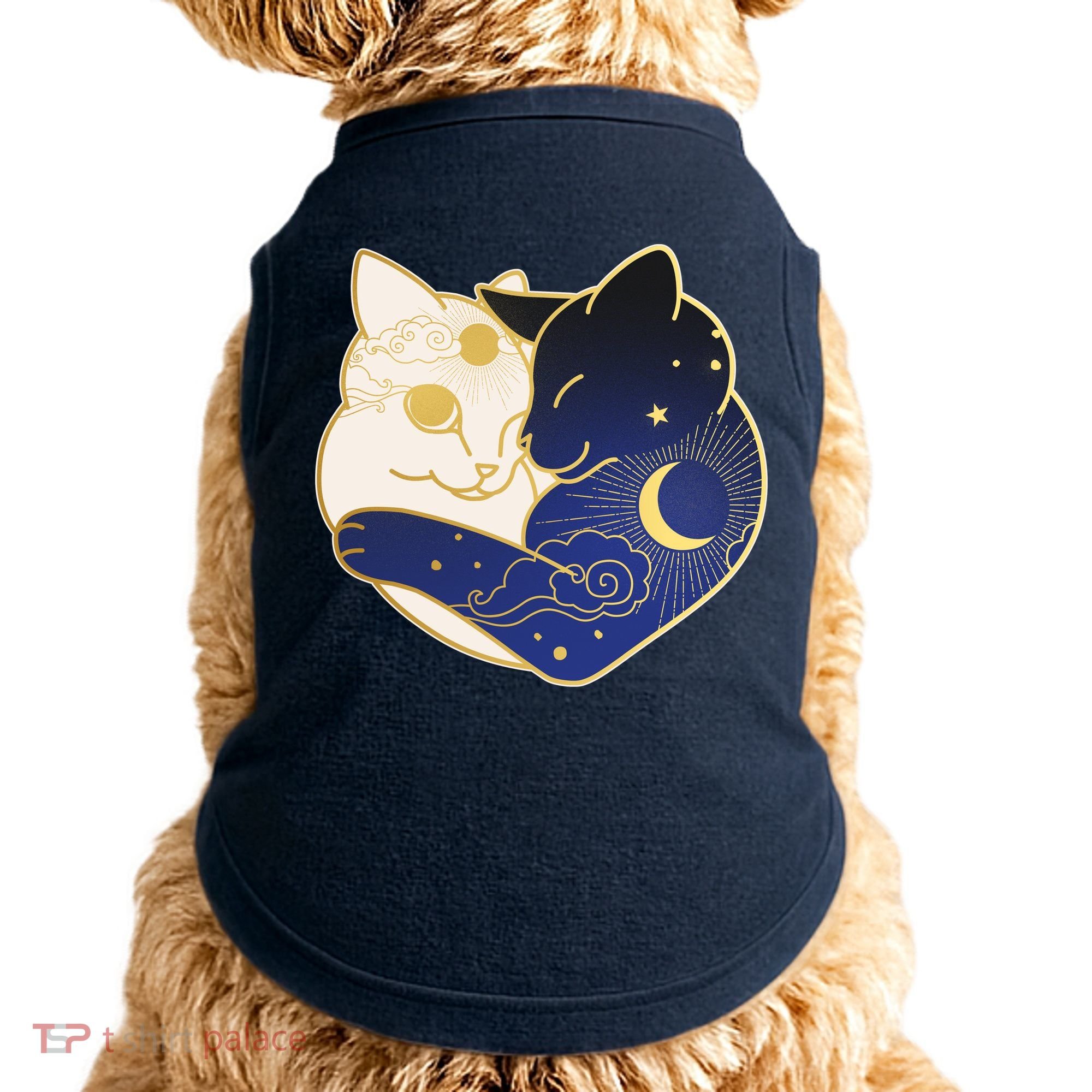 Sun and Moon Yin and Yang Cats Doggie Tank