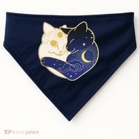 Sun and Moon Yin and Yang Cats USA-Made Doggie Bandana thumb 0