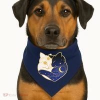 Sun and Moon Yin and Yang Cats USA-Made Doggie Bandana thumb 1