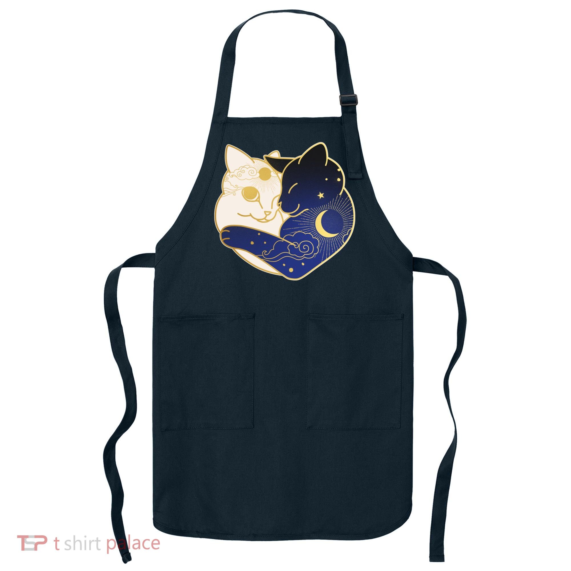 Sun and Moon Yin and Yang Cats Apron
