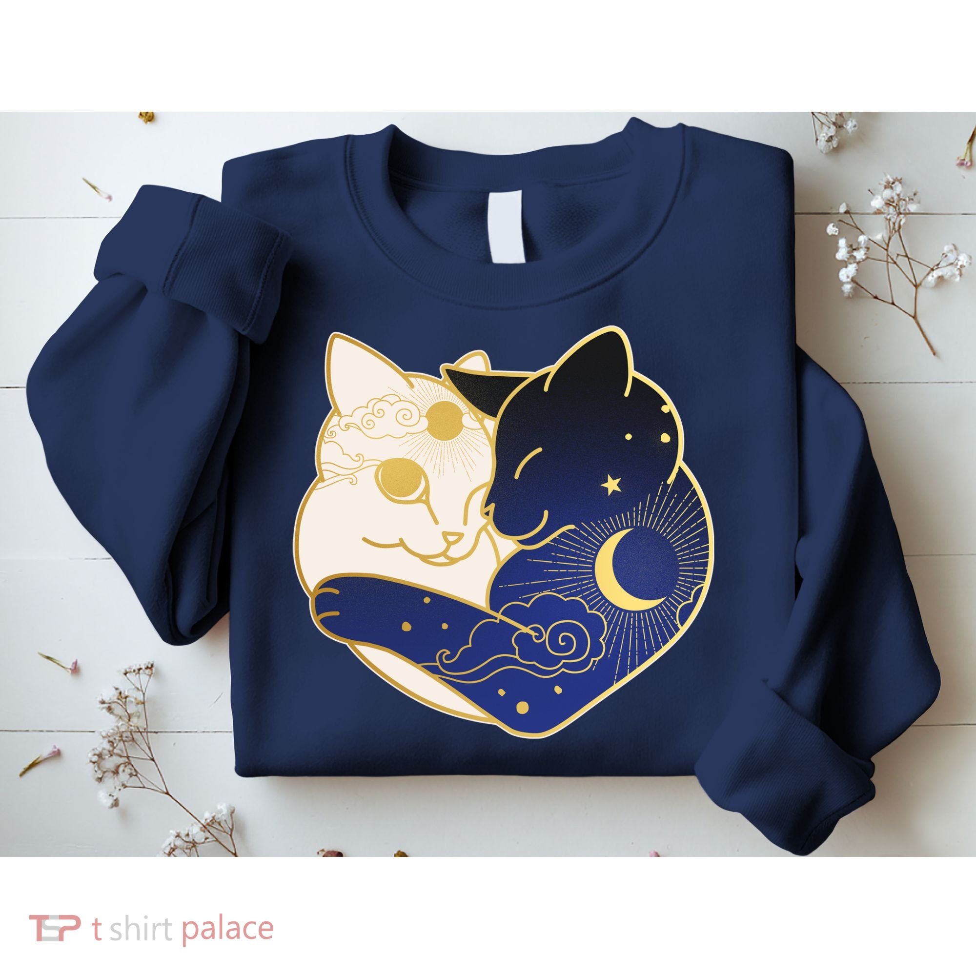 Sun and Moon Yin and Yang Cats Sweatshirt
