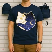 Sun and Moon Yin and Yang Cats T-Shirt thumb 6