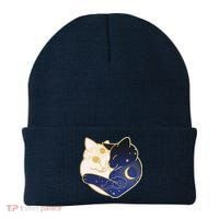 Sun and Moon Yin and Yang Cats Beanie thumb 0