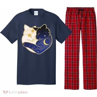 Sun and Moon Yin and Yang Cats Pajama Set