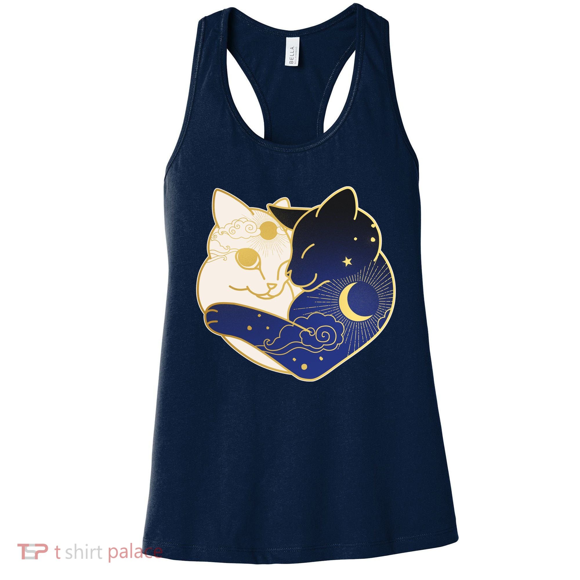 Sun and Moon Yin and Yang Cats Women's Tank Top