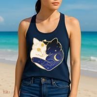 Sun and Moon Yin and Yang Cats Women's Tank Top thumb 2