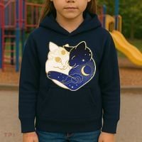 Sun and Moon Yin and Yang Cats Kids Hoodie thumb 3