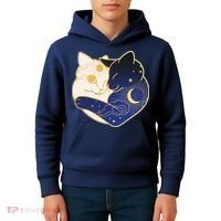 Sun and Moon Yin and Yang Cats Kids Hoodie thumb 4