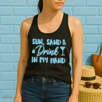 Sun Sand & A Drink In My Hand Women's Tank Top thumb 2