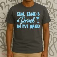 Sun Sand & A Drink In My Hand T-Shirt thumb 3