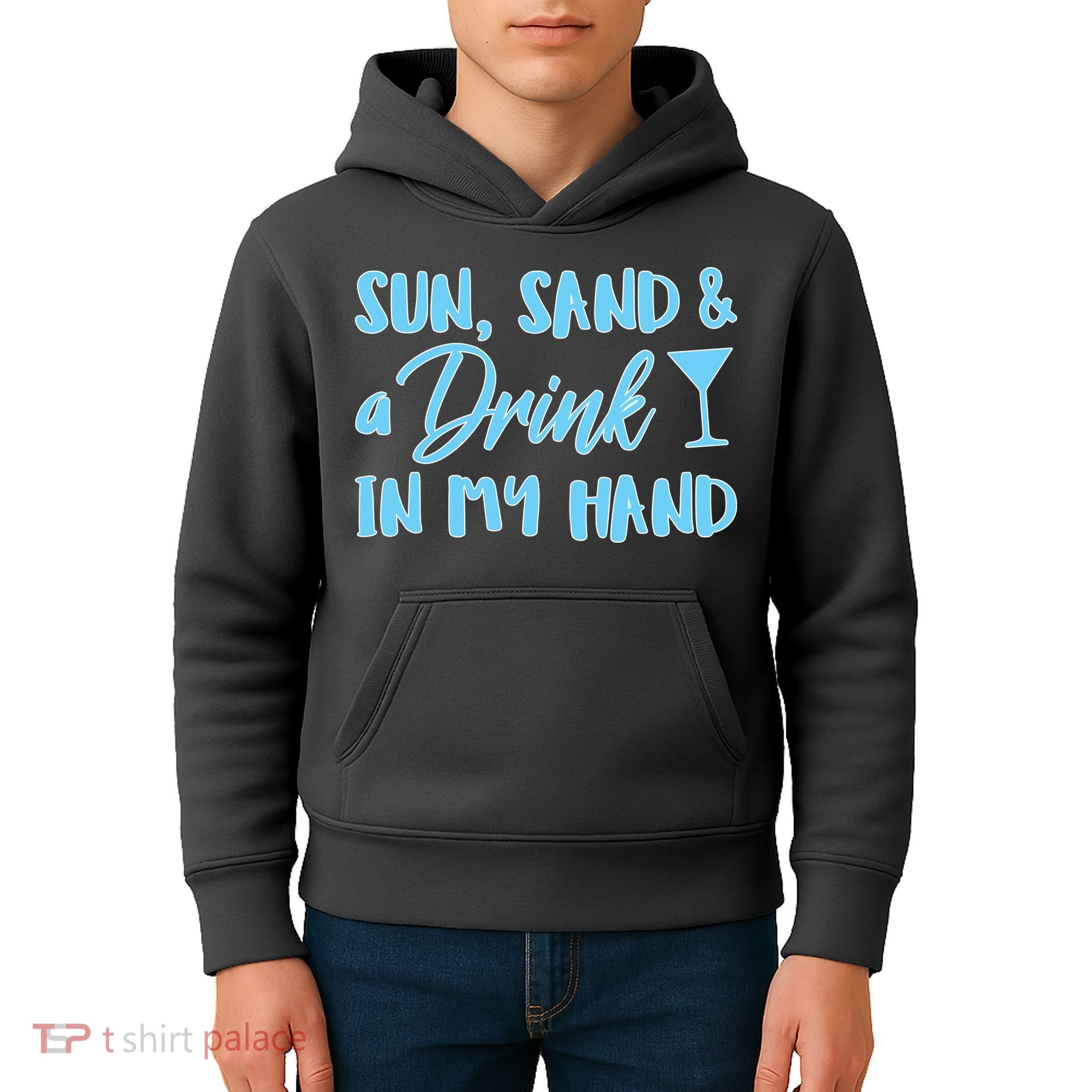 Sun Sand & A Drink In My Hand Kids Hoodie