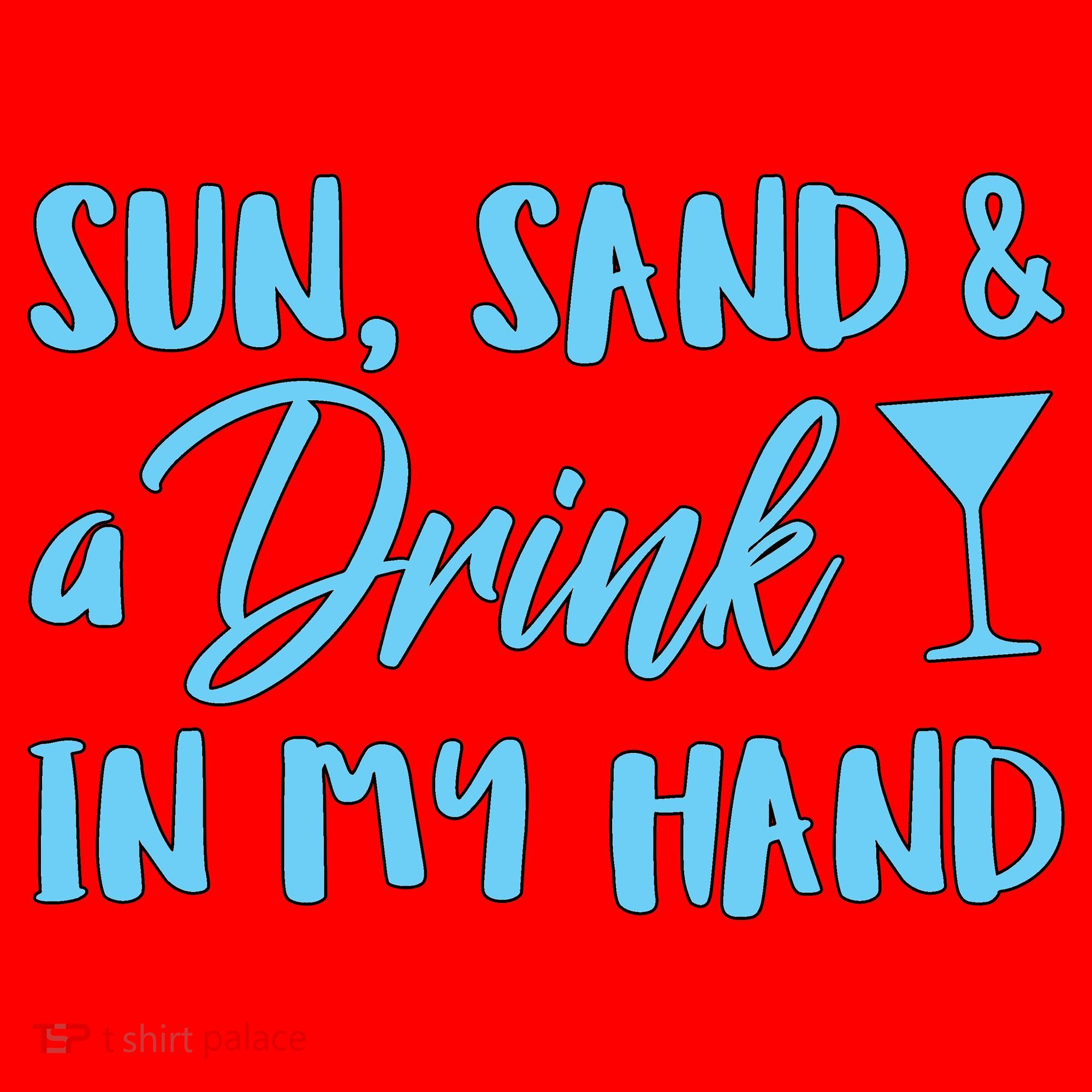 Sun Sand & A Drink In My Hand Santa Hat