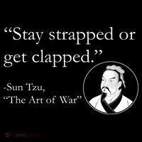 Sun Tzu Quote Stay Strapped Or Get Clapped Women's Hoodie thumb 2