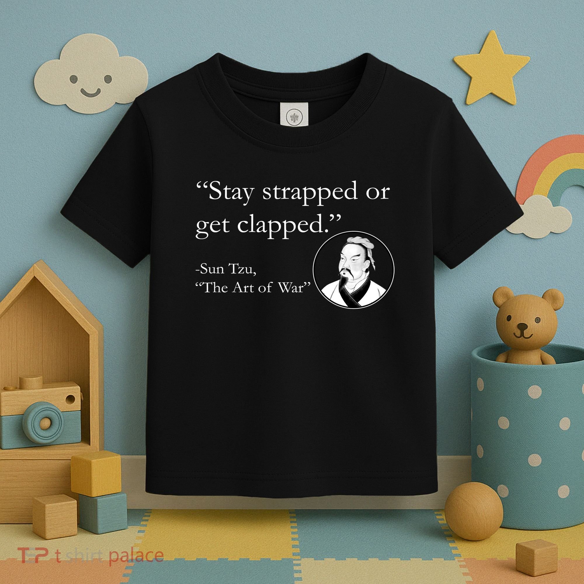 Sun Tzu Quote Stay Strapped Or Get Clapped Toddler T-Shirt