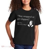 Sun Tzu Quote Stay Strapped Or Get Clapped Kids T-Shirt thumb 2