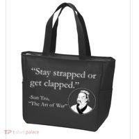 Sun Tzu Quote Stay Strapped Or Get Clapped Tote Bag thumb 3