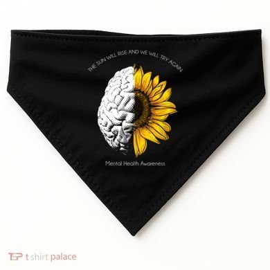 Sun Will Rise We Will Try Again Mental Health USA-Made Doggie Bandana
