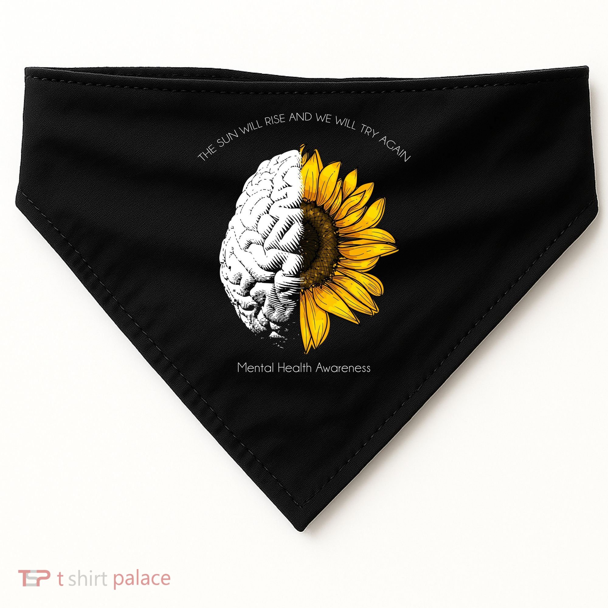 Sun Will Rise We Will Try Again Mental Health USA-Made Doggie Bandana