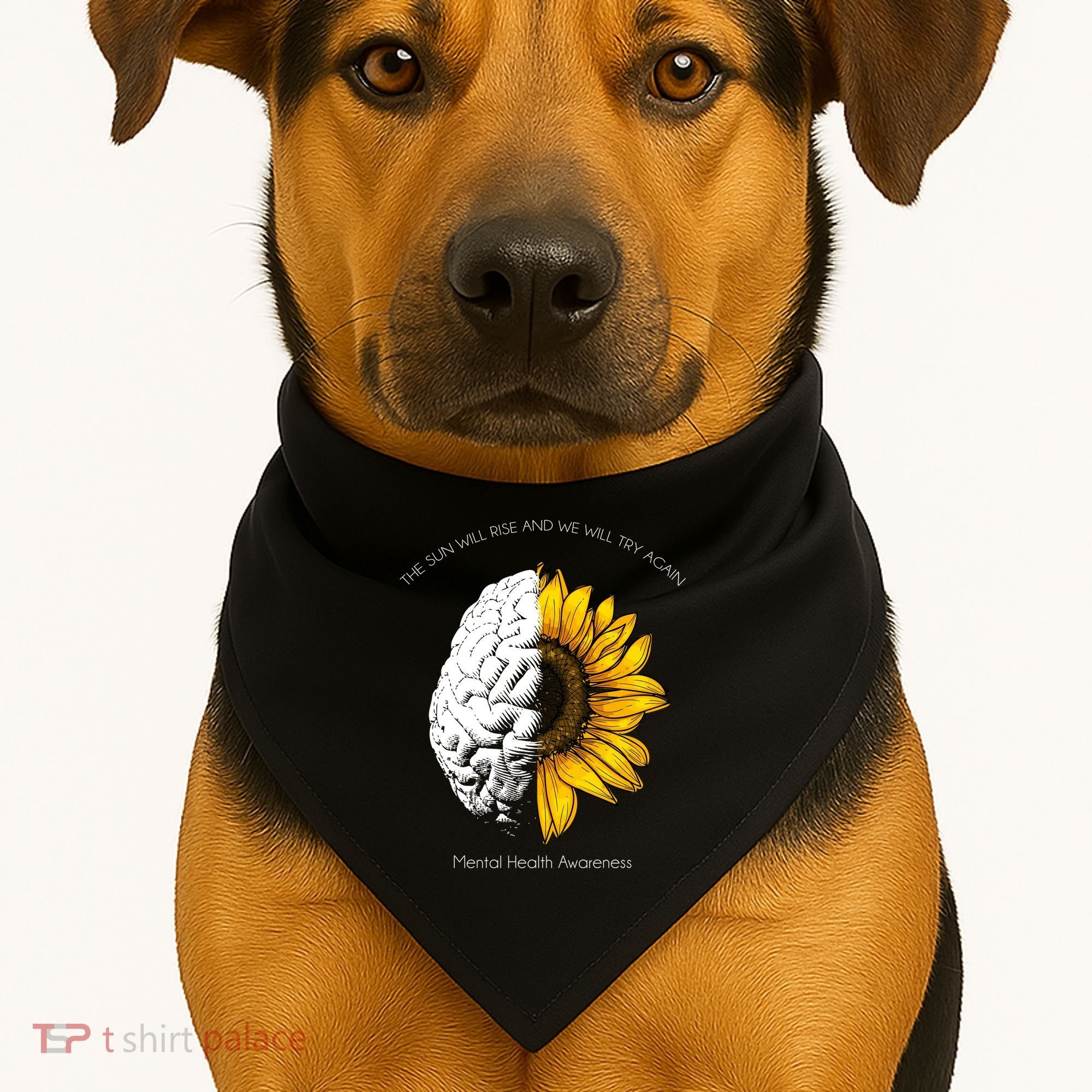 Sun Will Rise We Will Try Again Mental Health USA-Made Doggie Bandana
