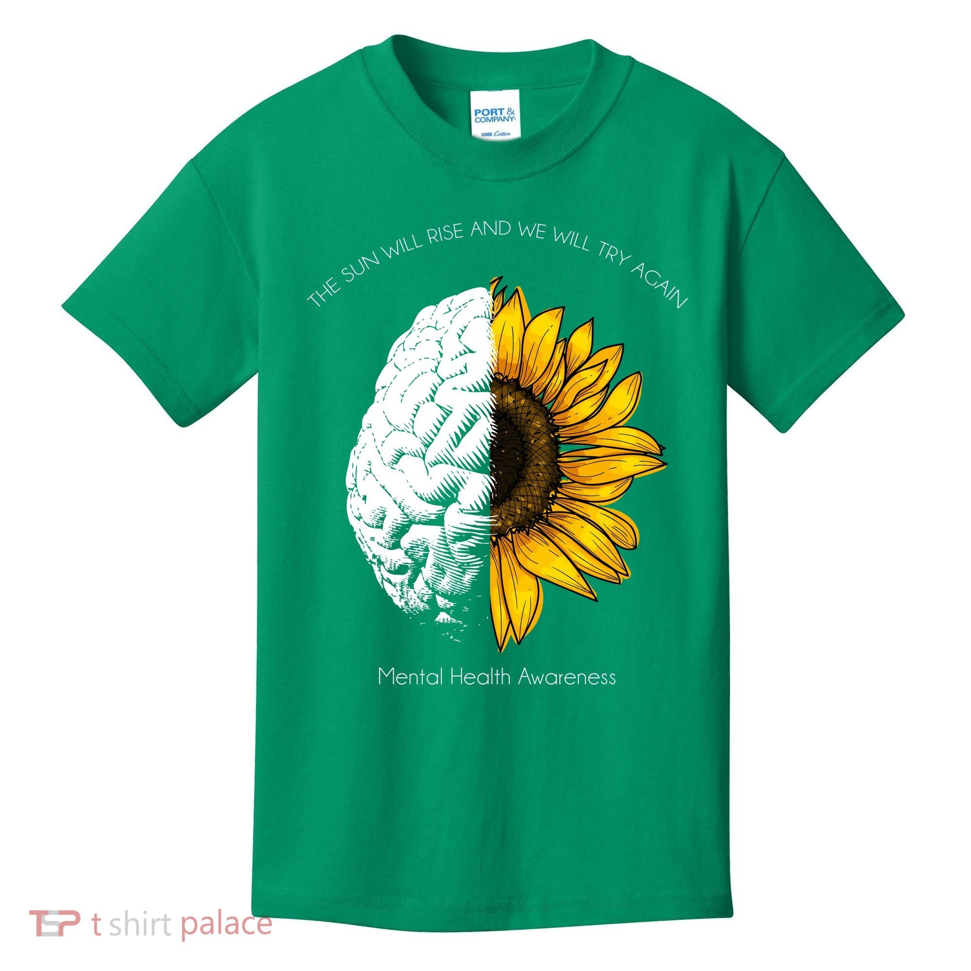 Sun Will Rise We Will Try Again Mental Health Kids T-Shirt