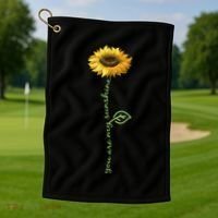 You Are My Sunshine Hippie Sunflower Golf Towel thumb 1