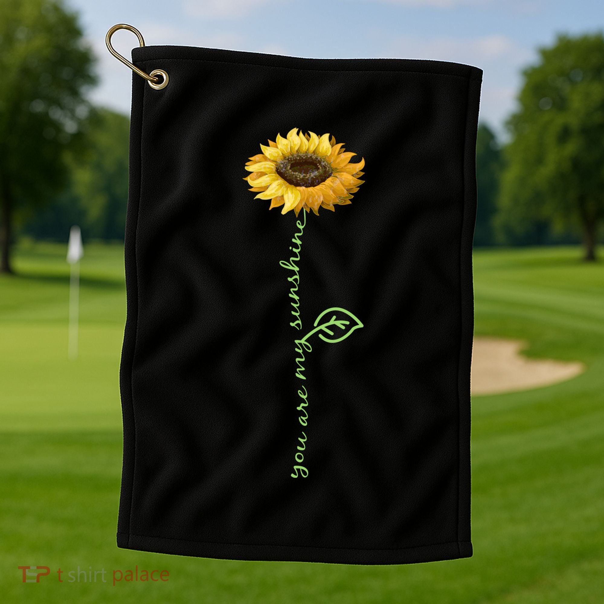 You Are My Sunshine Hippie Sunflower Golf Towel
