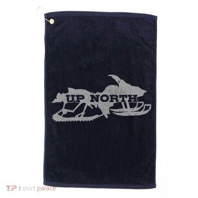 Snowmobile Up North Vintage Motor Sled Gift Golf Towel