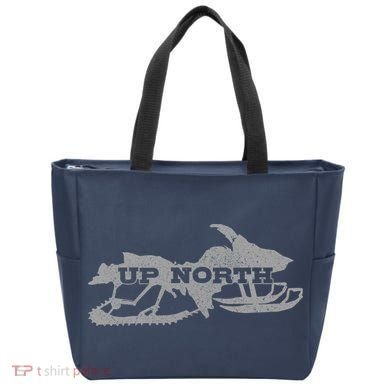 Snowmobile Up North Vintage Motor Sled Gift Tote Bag