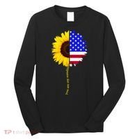 Sunflower American Flag You Are My Sunshine Long Sleeve Shirt thumb 0