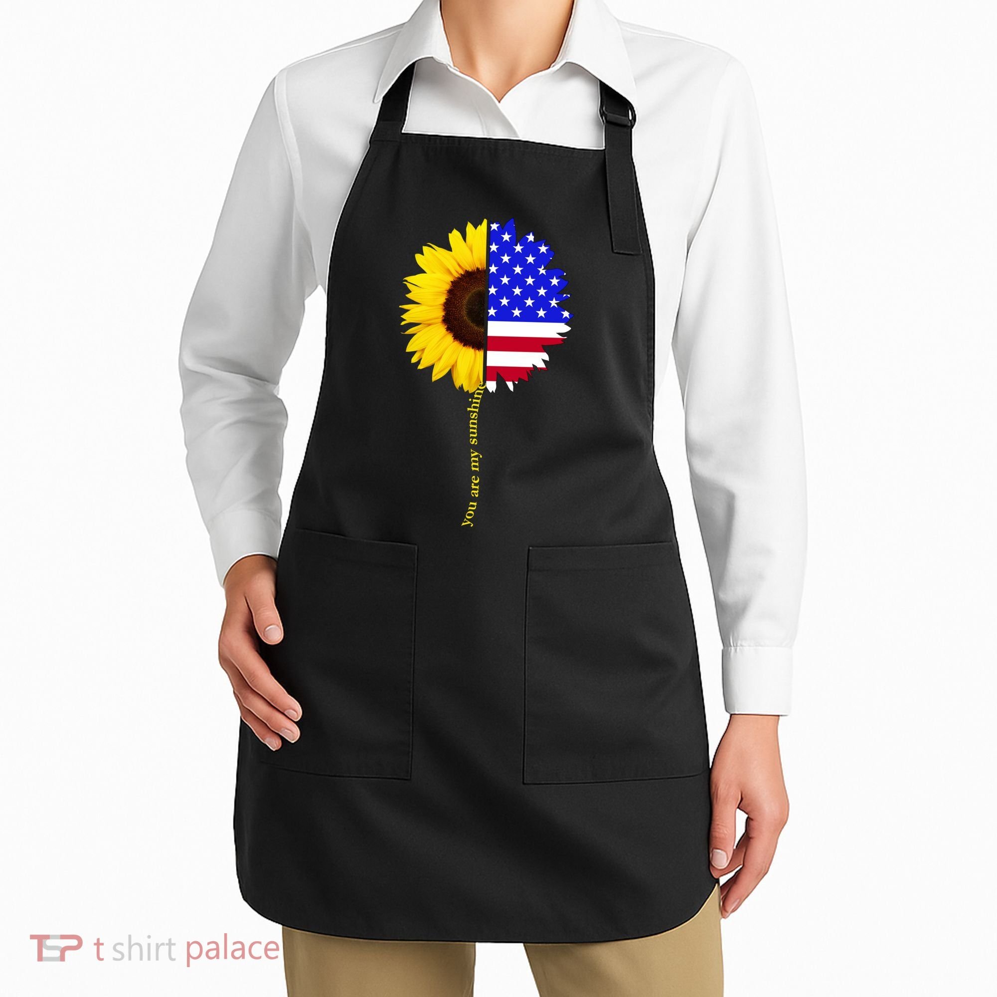 Sunflower American Flag You Are My Sunshine Apron