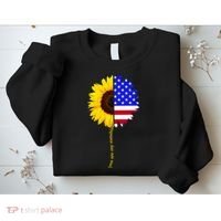 Sunflower American Flag You Are My Sunshine Sweatshirt thumb 2