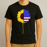 Sunflower American Flag You Are My Sunshine T-Shirt thumb 3