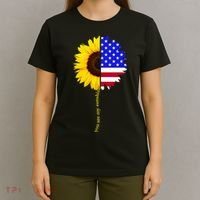 Sunflower American Flag You Are My Sunshine T-Shirt thumb 4