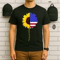 Sunflower American Flag You Are My Sunshine T-Shirt thumb 6