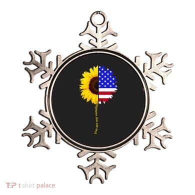Sunflower American Flag You Are My Sunshine Ornament
