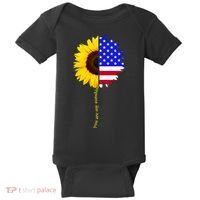 Sunflower American Flag You Are My Sunshine Baby Bodysuit thumb 0