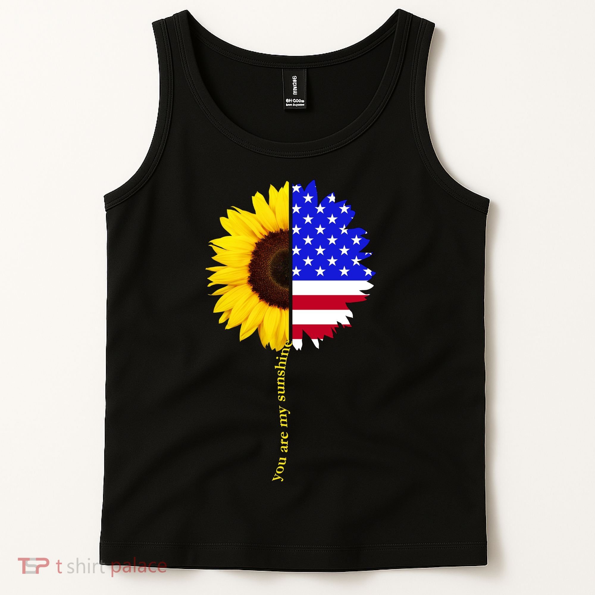 Sunflower American Flag You Are My Sunshine Tank Top
