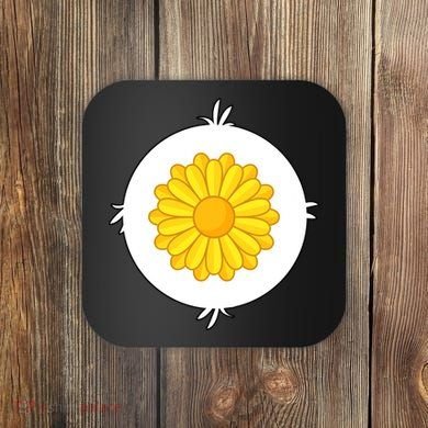 Sunflower Bear Halloween Costume Coaster
