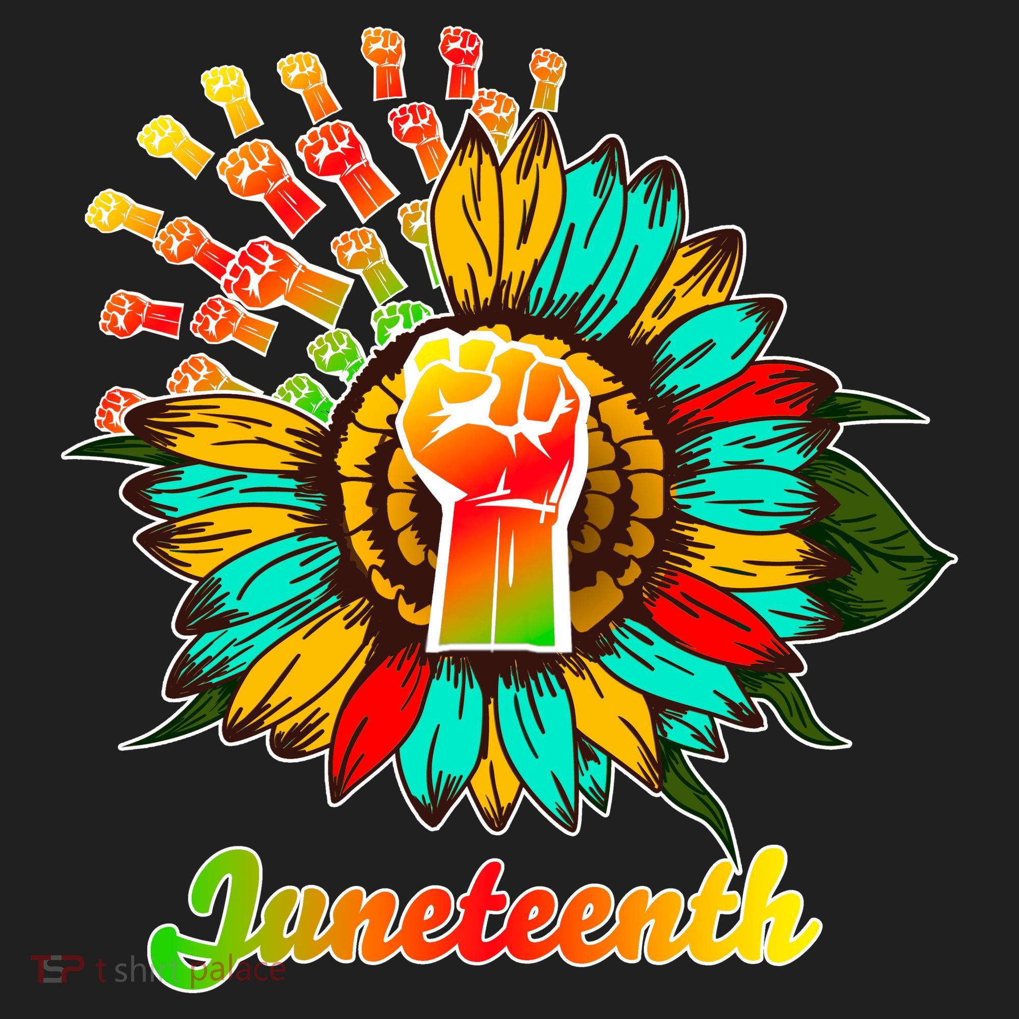 Sunflower Fist Juneteenth Black History African American Women's Sweatshirt