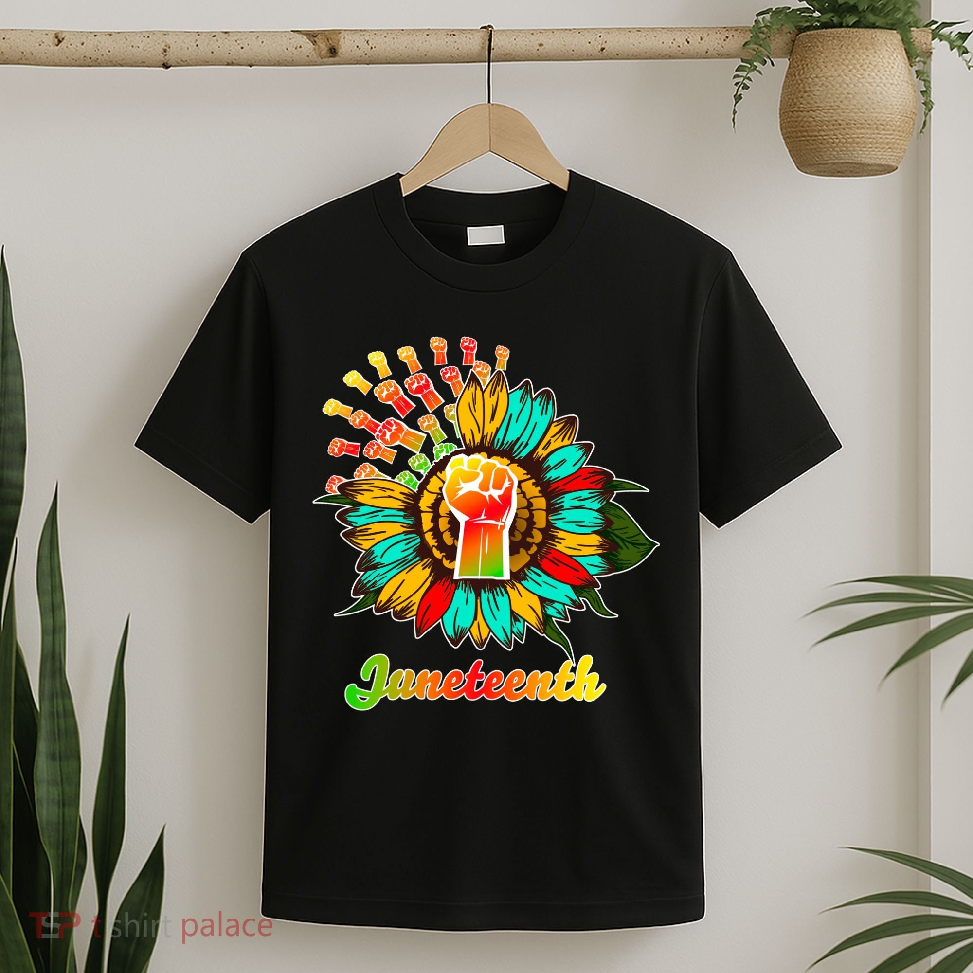 Sunflower Fist Juneteenth Black History African American T-Shirt