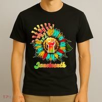 Sunflower Fist Juneteenth Black History African American T-Shirt thumb 3