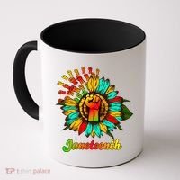 Sunflower Fist Juneteenth Black History African American Coffee Mug thumb 0