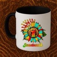 Sunflower Fist Juneteenth Black History African American Coffee Mug thumb 2