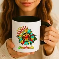 Sunflower Fist Juneteenth Black History African American Coffee Mug thumb 3