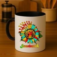 Sunflower Fist Juneteenth Black History African American Coffee Mug thumb 4
