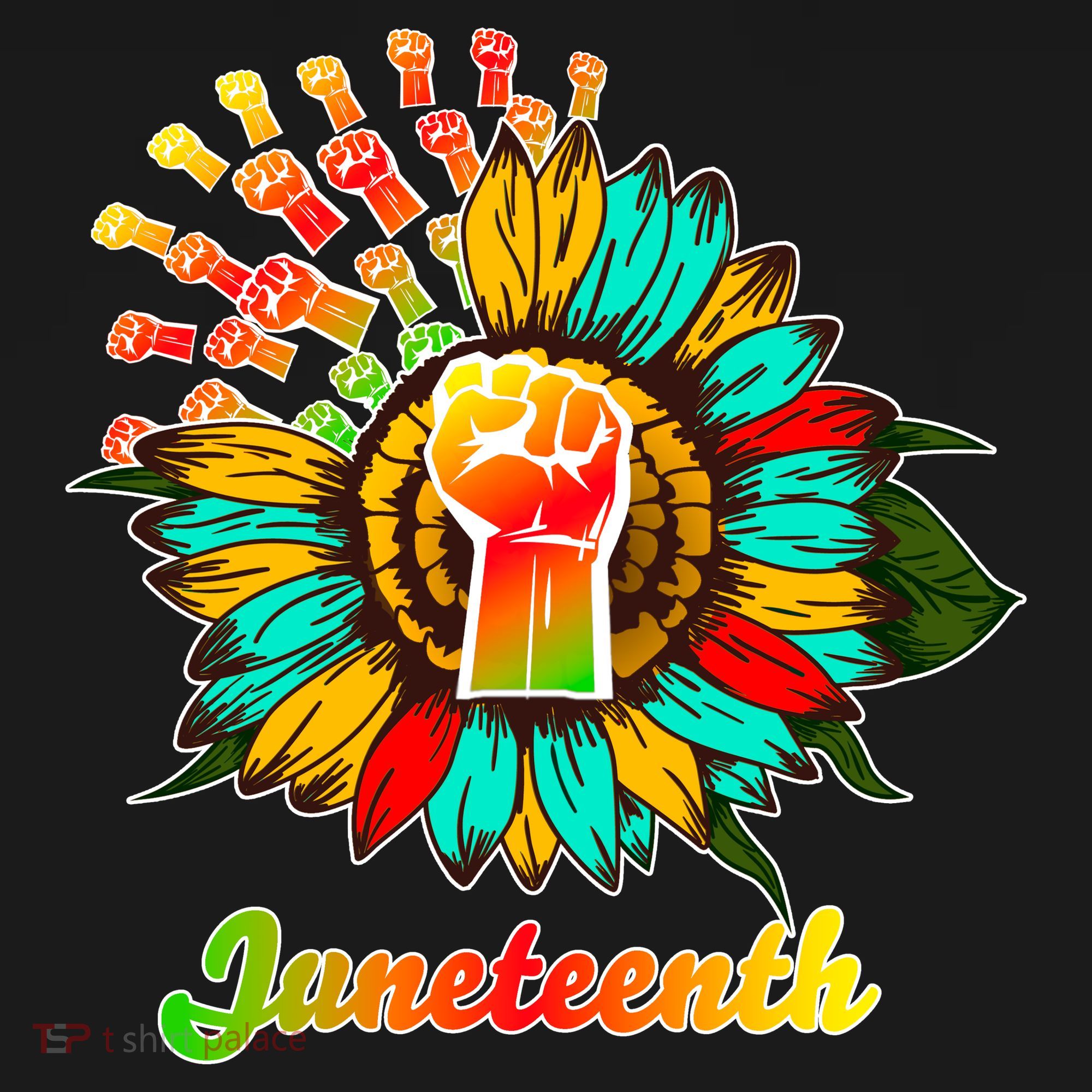 Sunflower Fist Juneteenth Black History African American Women's Hoodie
