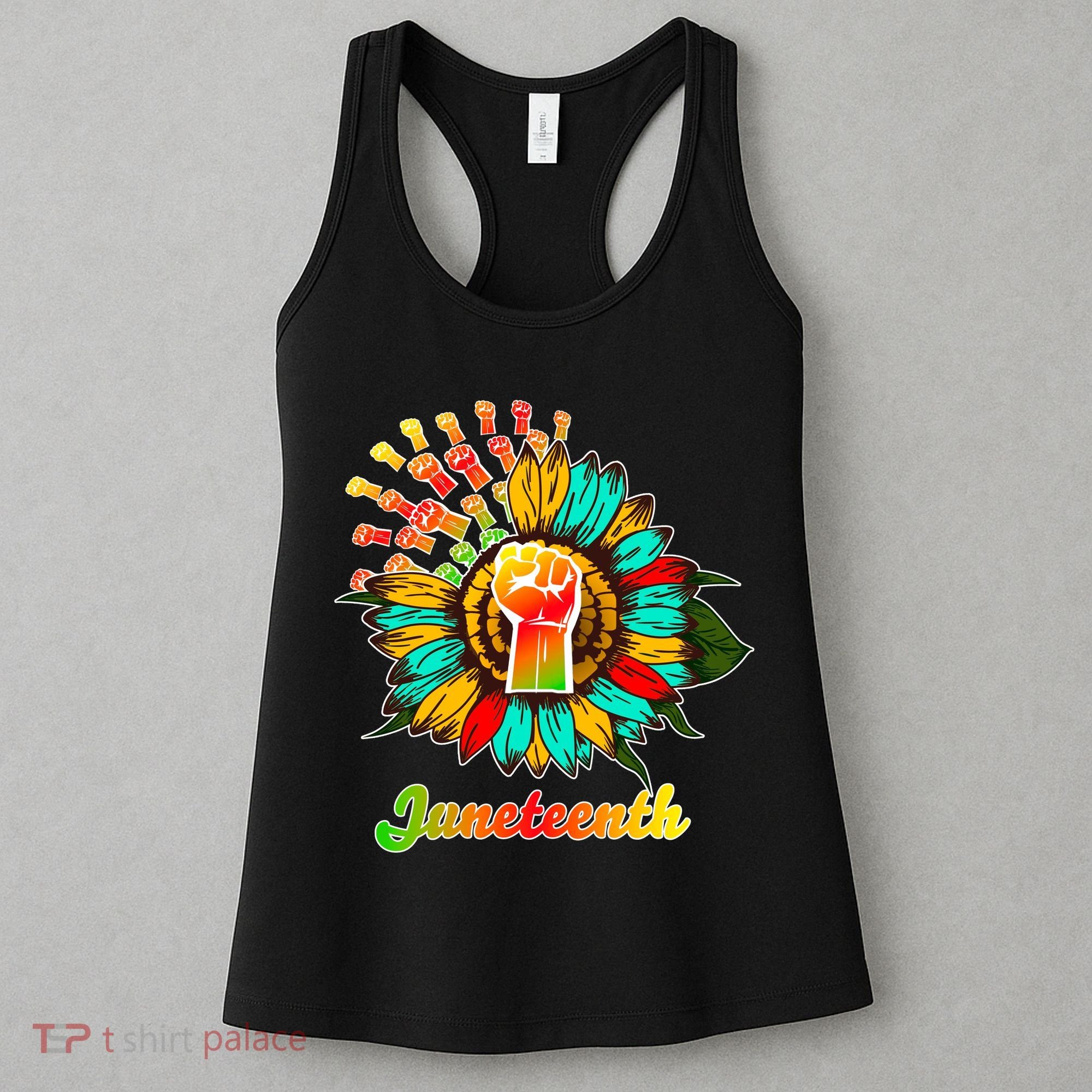 Sunflower Fist Juneteenth Black History African American Women's Tank Top