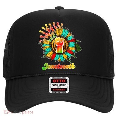 Sunflower Fist Juneteenth Black History African American Hat
